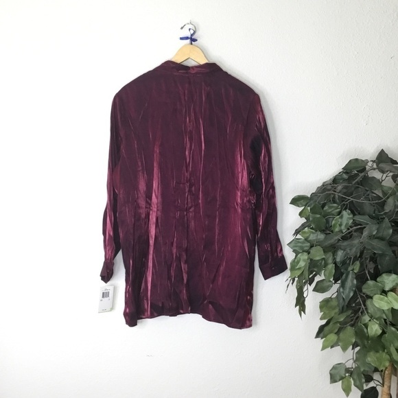 NWT PLUS Notions Woman Metallic Button Down Top - Picture 6 of 7